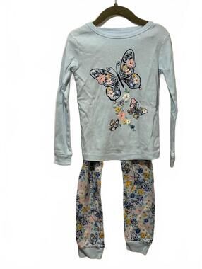 Member's Mark Girls Light Blue Butterfly PJ Set Size 5T